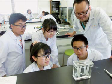 化合物の分離実験の様子